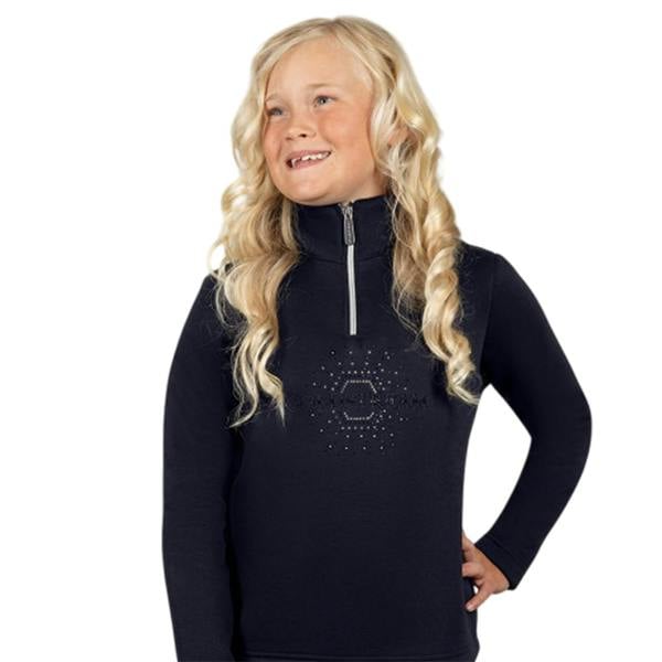 Coldstream Girls Next Generation Hamilton Sparkle Quarter Zip Jumper - Navy