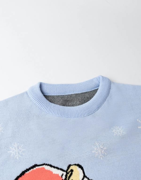Winnie the Pooh Womens Blue Character Christmas Jumper