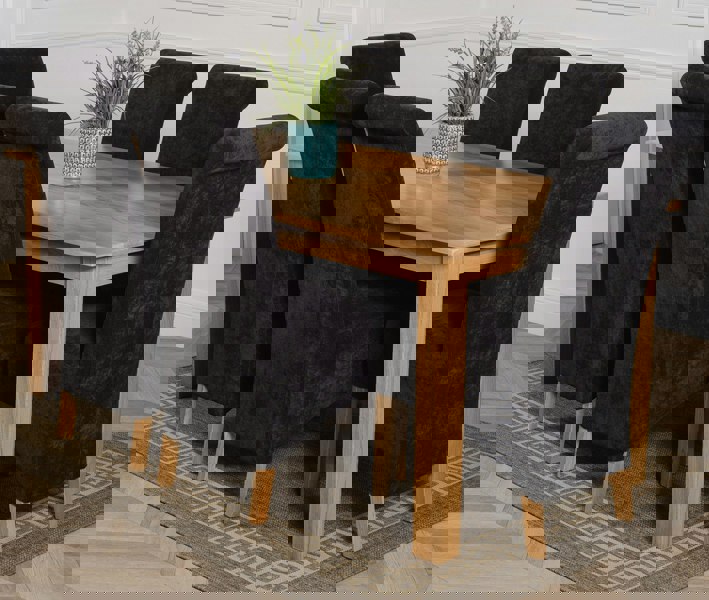 That's Furniture Oslo 180 x 90cm Large Oak Dining Set with Montana Fabric Chairs