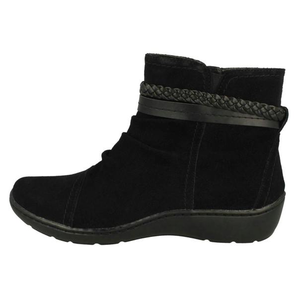 Clarks Ladies Clarks Braid Detailed Ankle Boots Cora BraidBoot