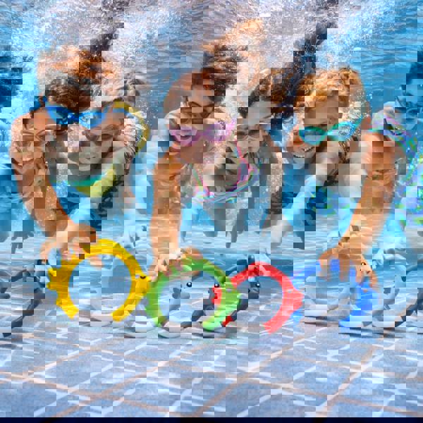 smartbies Intex Underwater Fish Rings Pack of 4 | Diving Pool Toys for Kids