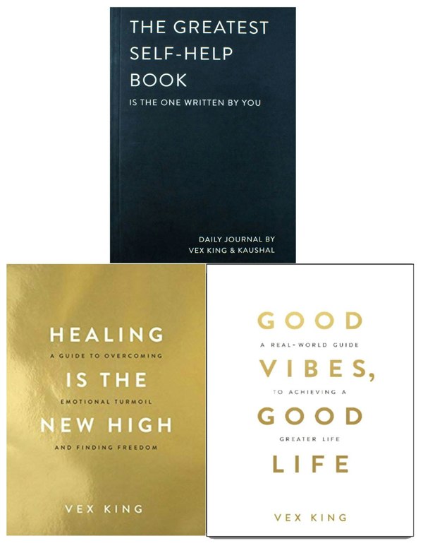 Vex King 3 Book Set The Greatest Self-Help Book, Good Vibes Good Life, Healing Is the New High