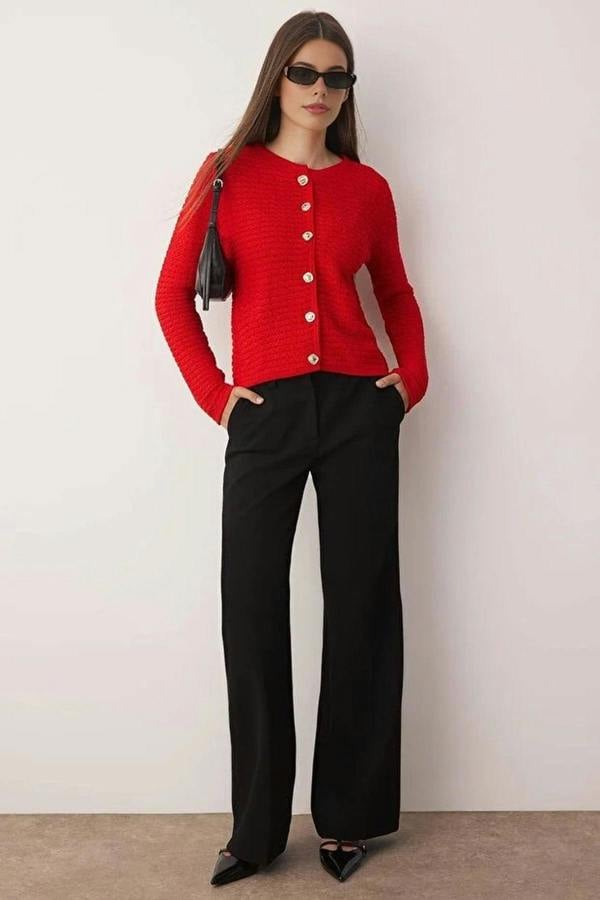 WOVCOR Textured Look Knit Cardigan