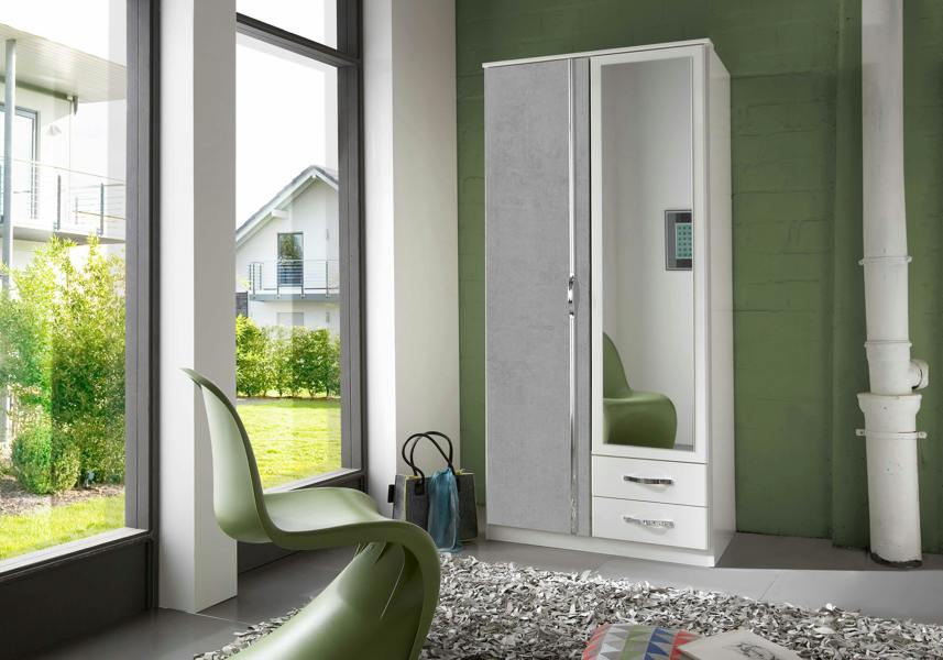 DUO Grey 2 Door Wardrobe