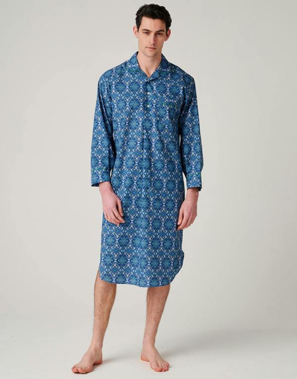 British Boxers Men's Crisp Cotton Nightshirt – Marrakesh Paisley