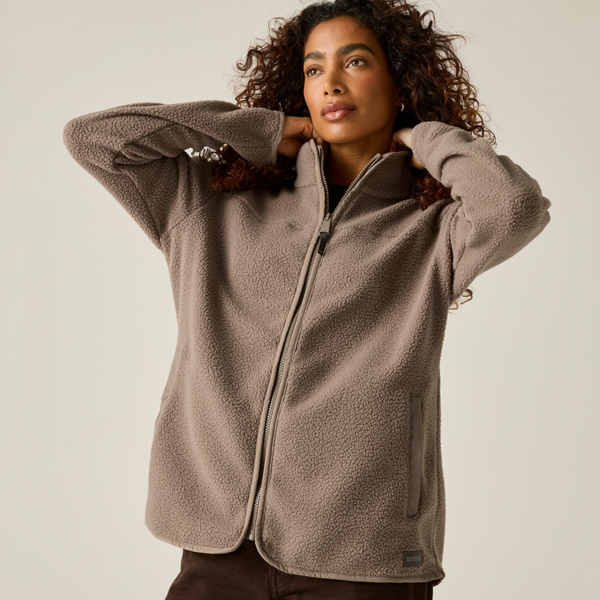 Regatta Womens Frankie Borg Full Zip Fleece Jacket - Mocha