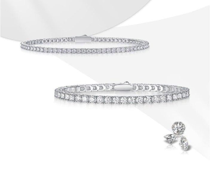 Leaper S925 Sterling Silver Moissanite Tennis Bracelet