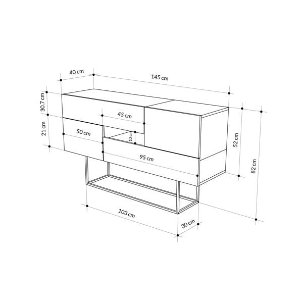 Decortie Eros Console Sideboard Display Unit Marble Effect