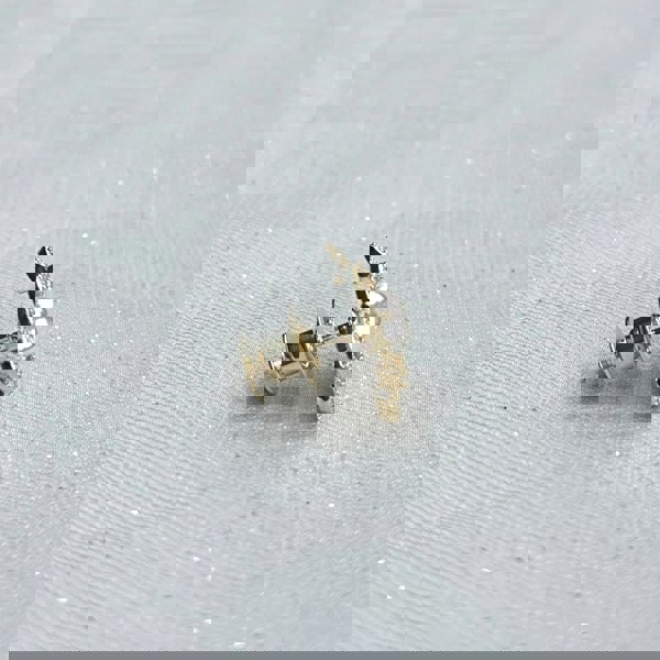 small crown brooch, secure clip back, gold tone finish, crystal and pearl detailing, stylish royal-themed accessory
