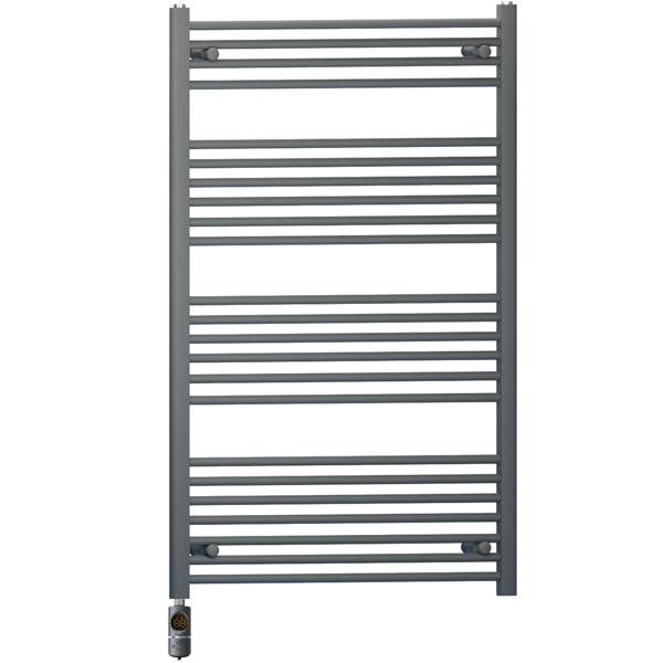 MYHOMEWARE 700 x 1200 mm Anthracite Grey Electric Bathroom Towel Rail Radiator Heater With AF Thermostatic Electric Element Pre-Filled