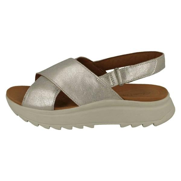 Clarks Ladies Clarks Cross Detailed Chunky Sole Slingback Sandals DashLite Wish
