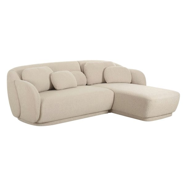 Furniture Edit Misty Cream Boucle Sectional RAF