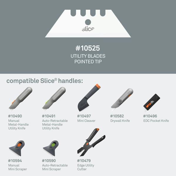 Slice Ceramic Utility Blades (Pointed Tip) Compatible Slice Handles - DaltonSafety