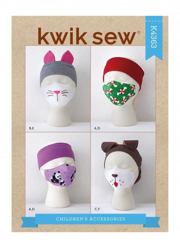 Kwik Sew Sewing Pattern 4363, Headwear for Kids, A (S-M-L) - Easy