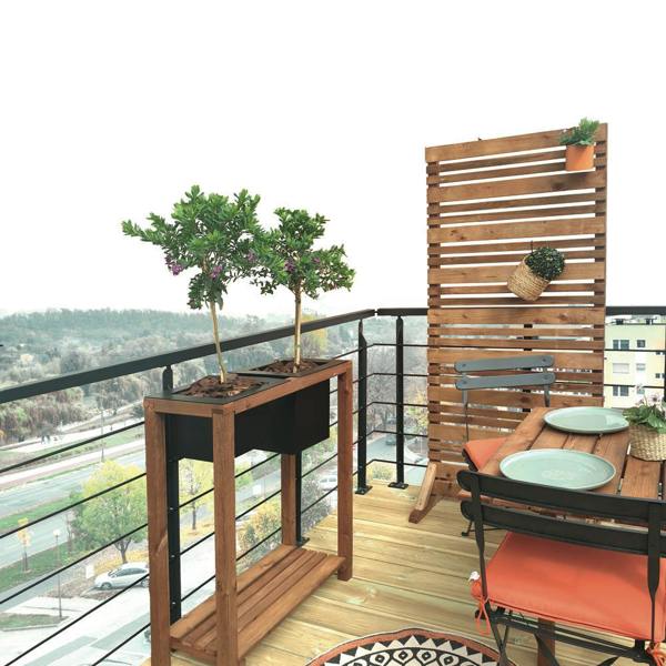 Cerland Lign Z Wooden Privacy Screen 1.8m Modern Slatted Outdoor Timber Panel