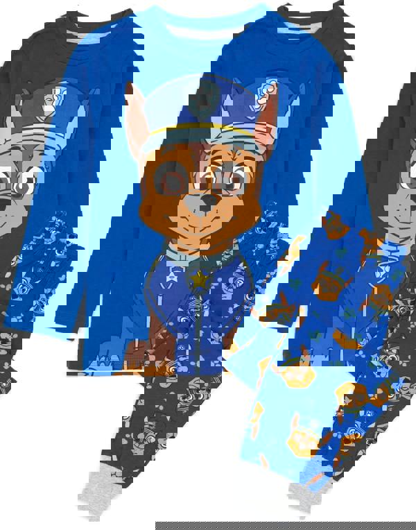 Paw Patrol Unisex Kids Multicoloured Character Placement & All-Over Print Long Sleeve Long Leg Pyjama Set