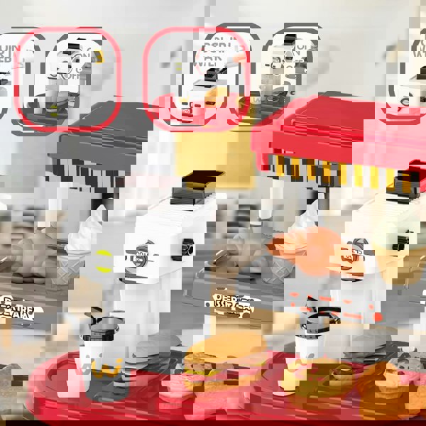 deAO Toys 71Pcs Kids Fast Food Playset Caterer Kitchen Toy Set