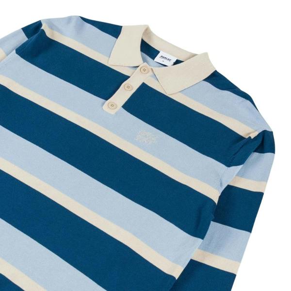 Parlez Pipe Lagoon Blue Long Sleeve Polo Shirt