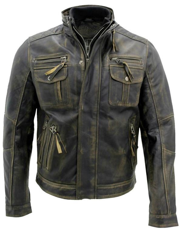 Infinity Leather Men's Leather Retro Biker Jacket-Toronto