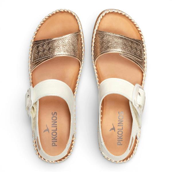 Pikolinos Cadaques - Women's White Leather Lightweight Wedge Sandals