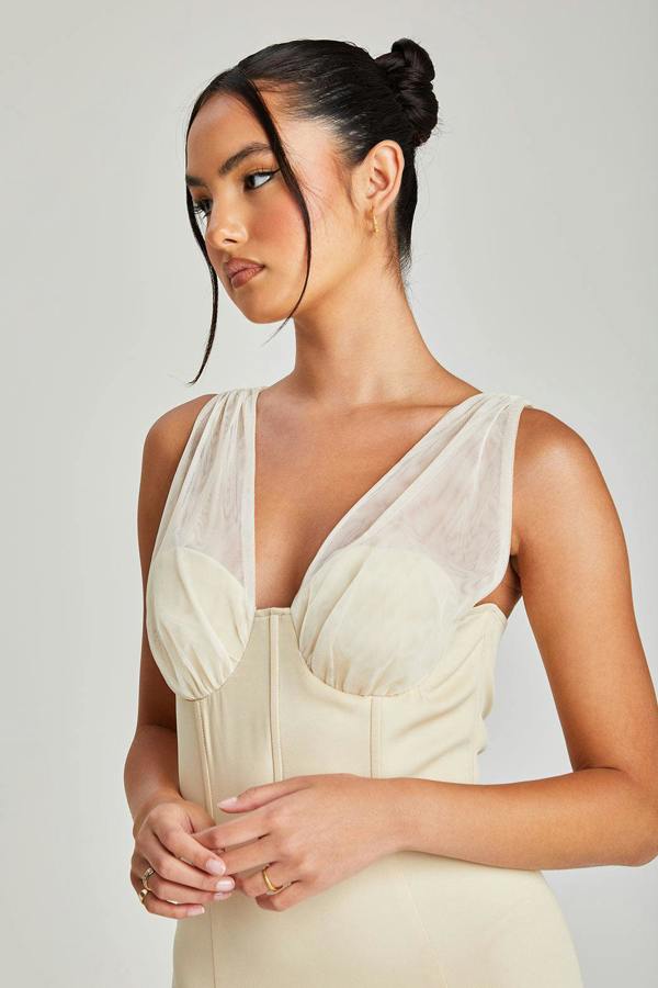 Urban Bliss Camille Mesh Detail Corset Dress