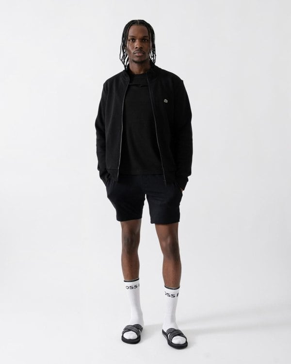 Lacoste Regular Fit Brushed Fleece Mens Zippered Sweatshirt - Black 031