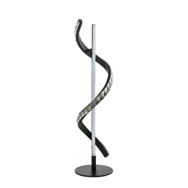 Pagazzi Lighting Hyde Matte Black And Crystal LED Table Lamp