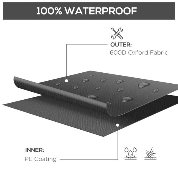 Black 600D Oxford fabric furniture cover with water-droplet resistant surface