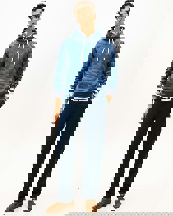 Tommy Hilfiger Essential Flag Embroidery Mens Fleece Hoodie - Aegean Sea Heather