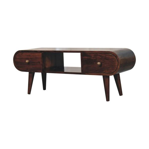 Artisan Furniture Solid Wood California Walnut Circular TV Unit