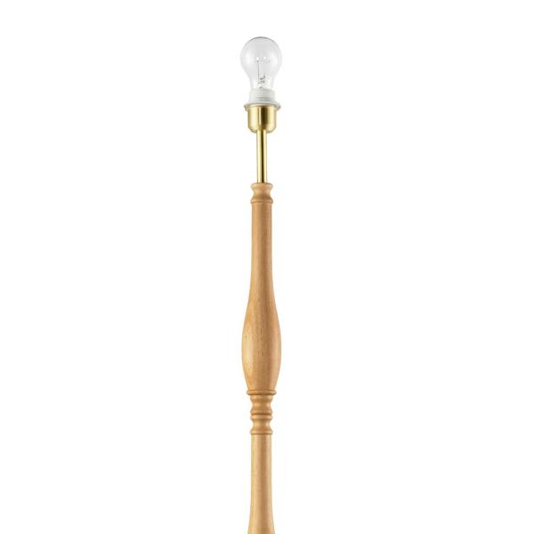 Traditional Oak Wood Floor Lamp Base with Sleek Triple Segment Design Image 4