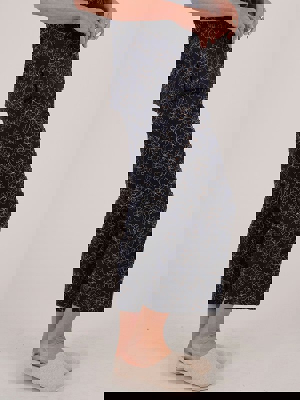 TIGI-Wear Navy Cloud Sketch Floral Pyjama Trouser