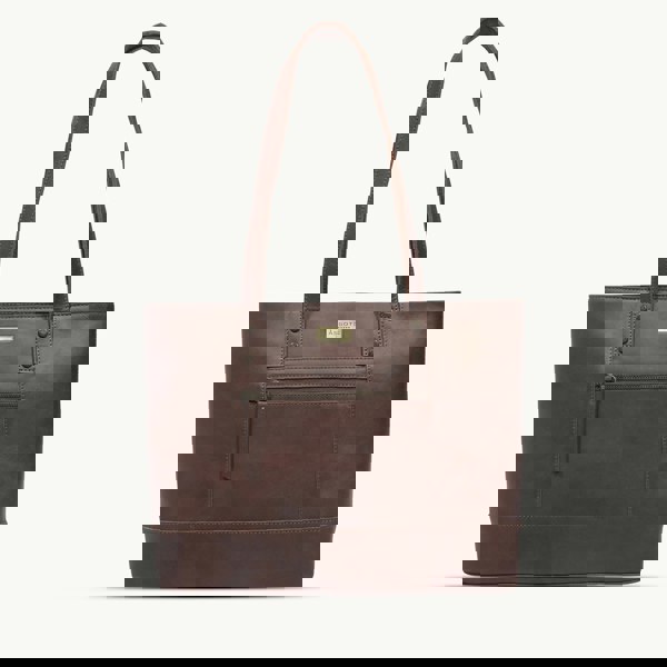 Assots London 'MILLIE' Brown Oily Chestnut Real Leather Designer Tote Work Bag