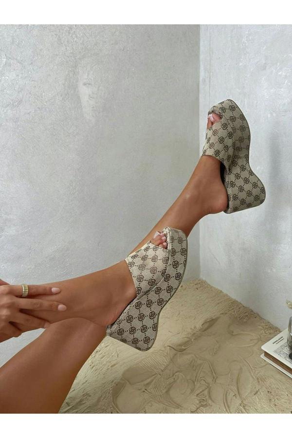 Alessia Slip On Wedge Heel Sandal - Flower