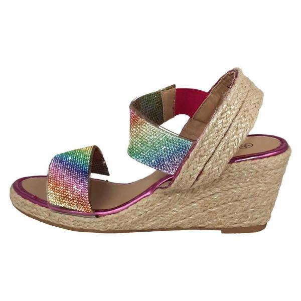 Savannah Ladies Savannah Wedge Glitter Sandals F12035