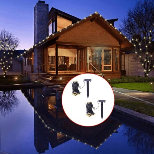Berkfield LED Solar String Lights 2 pcs Warm White