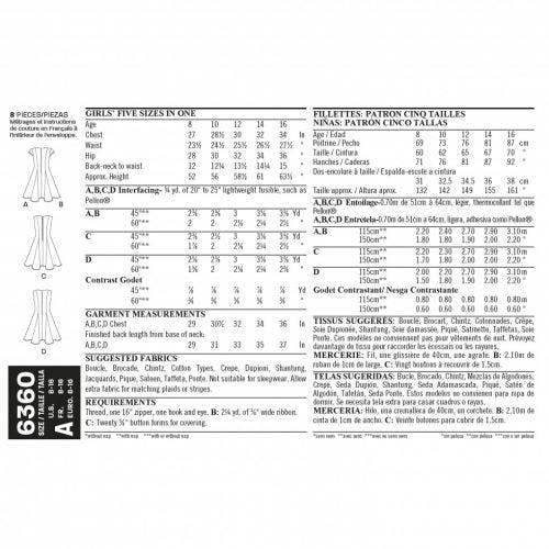 New Look Sewing Pattern 6360, Dresses for Kids, Teenagers, A (8-10-12-14-16) - Intermediate