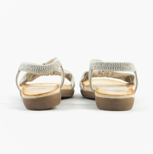 Dr Keller JAN Womens Sandals White Metallic