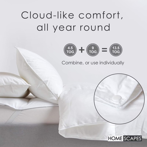 HOMESCAPES Duck Feather and Down All Season Duvet