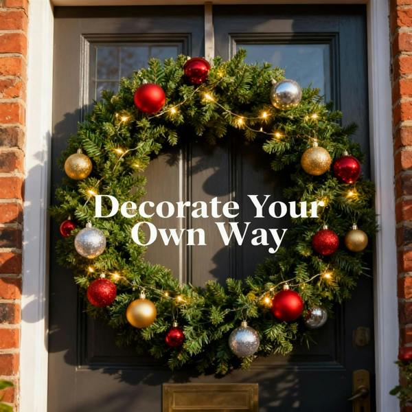 80cm Artificial Christmas Wreath in Green PVC with 380 Pencil Point Tips for Door Decor image 7