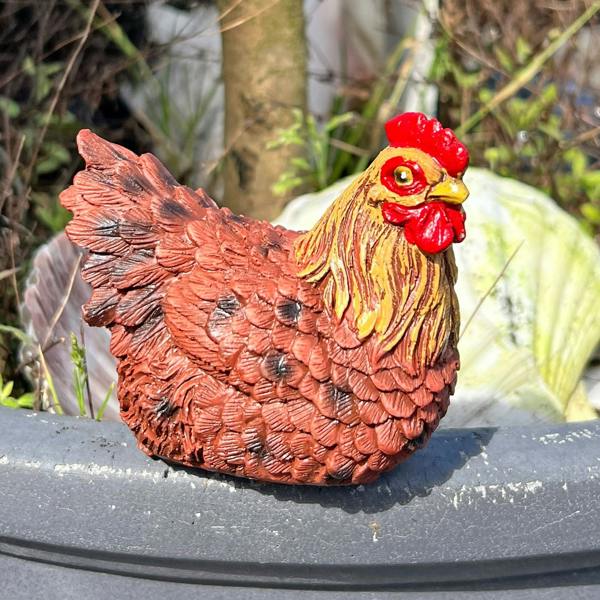 Farmwood Pair of Pot Topping Chicken Garden Ornaments