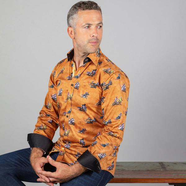 KING OF CLAY SPEEDWAY PRINT SHIRT - Premium Men's Patterned Shirt by Claudio Lugli | Bold Design, Tailored Fit, Best Printed Shirts