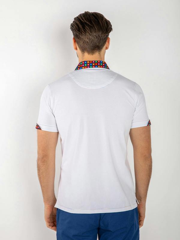 SIGNATURE POLO SHIRT WITH SQUARES INSERT - Claudio Lugli Shirts