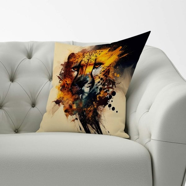 Warren Reed Cheetah Face Splashart Cushions