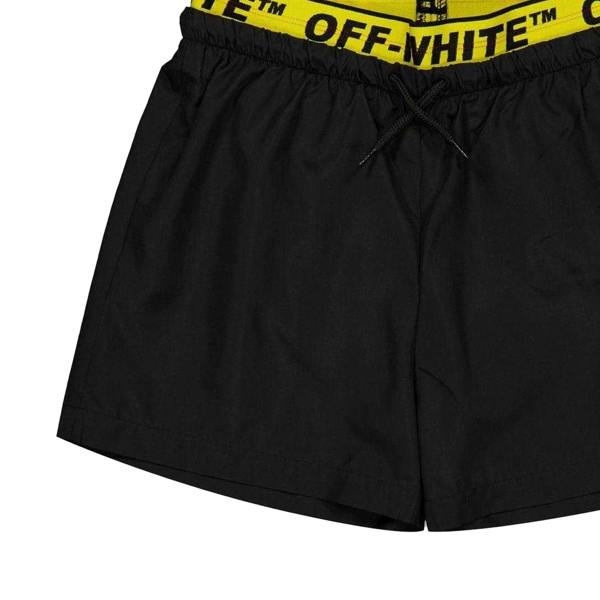 Off White Mens Elasticated Swim Shorts - Black - 
