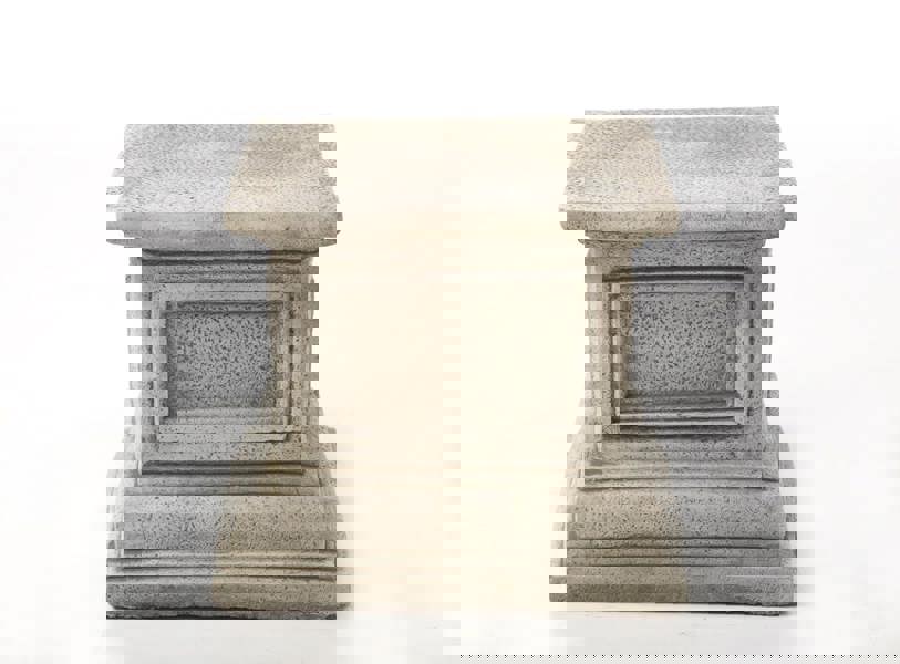 Pair of Large Victorian Stone Cast Urns with Plinths