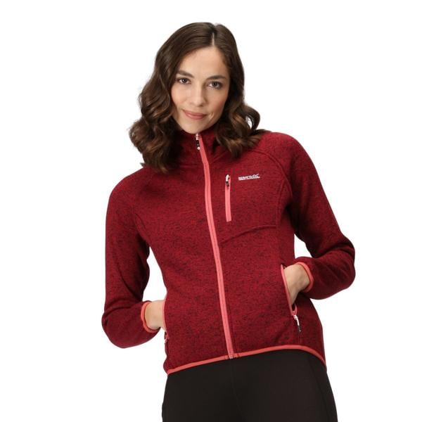 Regatta Women's Newhill Marl Hooded Fleece Jacket - Rumba Red