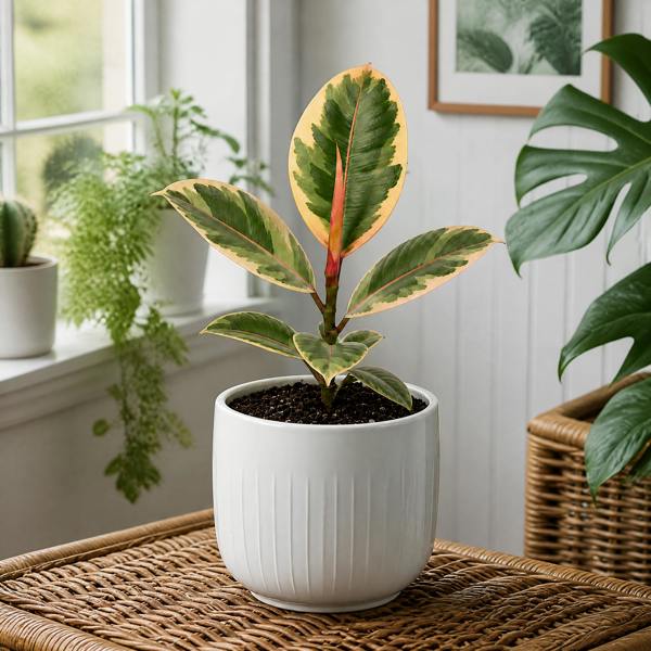 Ficus Tineke Rubber Plant 12cm Pot Plants By Post