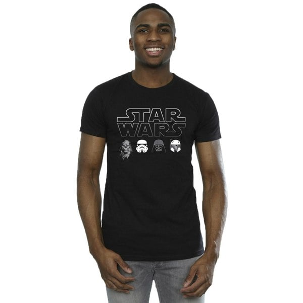 Star Wars Mens Character Heads T-Shirt - Black