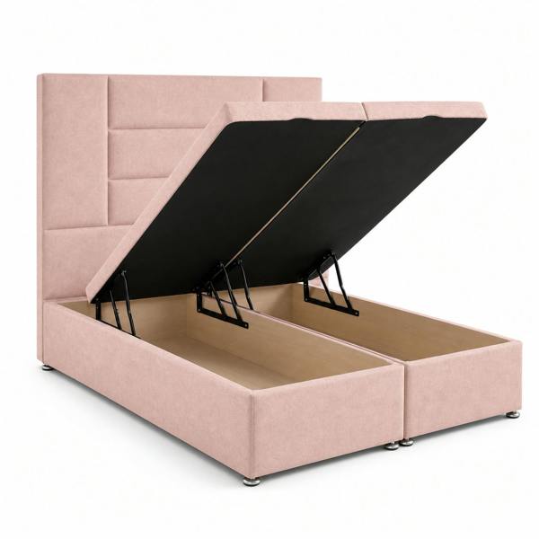 Great British Beds Madrid Divan Ottoman Bed - Pink Plush